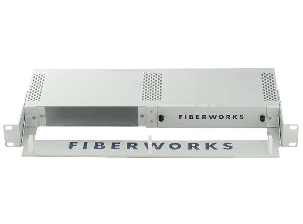 Fiberworks 19"  1U chassis for two modules, with one blanking plate 